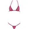 Transparentes Mini-Micro-Bikini-Set für Damen, heiße sexy erotische Dessous, BH + G-String, Tangas, durchsichtiger Badeanzug, Nachtwäsche, Kostüm S18101509