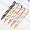 1PCS metal Ball-point signing Pen Rod Rotating Metal Ballpoint Advertising Pens Stationery For Office & School Supplies