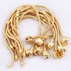 17-21cm 5 estilos 925 Pulseira Banhada a Prata Snake Chain Bracelet com Barrel Clasp Fit European Beads Bracelet para DIY jóias