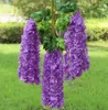 Konstgjorda Wisteria Vin Elegant Silk Flower Vine Rattan För Bröllop Centerpieces Dekorationer Bukett Garland Dekorativa Kransar