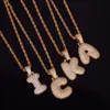 A-Z Nombre personalizado Cartas Bling Collares Colgante Encanto para hombres Mujeres Silver Gold Color Cubic Zircon Hip Hop Jewelry Regalos