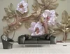 Papier peint Mural 3D personnalisé Embossé Classical Européen Muraux muraux 3D 3 D Salon Chambre à coucher Fond d'écran Fond d'écran non tissé non tissé