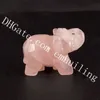 10pcs 천연 세미 귀중한 보석 핑크 쿼츠 조각 코끼리 토템 무조건적인 사랑, 심장 치유, 풍수, 행운을 빌어 요 로즈