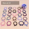 24pcs / box einfaches Haar-Seil Hairband Damen-buntes Haar-Gummiband-Band-elastisches Schnur-Haar-Zusätze Wholesale freies Verschiffen 0762WH