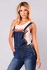 woman overalls jeans fashion cuffs capris denim jeans ripped casual sexy bodysuit free shopping