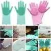 Теплостойкие магия стиральная перчатки Resuable Эко дружественных чистые инструменты с подвесной отверстие дизайн очистки перчатки три цвета 38ym ББ