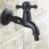 Accs Bibcock Faucet mässing Retro Black Washing Machine Faucet Badrum Mopp Small Tap Cold Water Wall Mount Garden Facet Sy067R