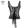 Wechery Corpetto Steampunk Corsetto Sexy Vita trainer e Bustier Slim Gothic Corsetto da donna Corsetto con 11 Busiter in osso d'acciaio