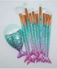 11st / lot Eye Makeup Brushes Sätter Mermaid Highlighter Tech Make Up Brush Brocha de Maquillaje av DHL