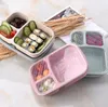 3 Grid Lunch Box Multifunction Microwave Wheat Straw Fruit Food Storage Container Portable Outdoor Travel Picnic Bento Boxes Durabl SN2125