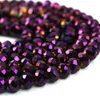 500pcs/LOT PURPLE AB 4 SIZES #5040 faceted RONDELLE Wheel glass crystal beads DIY JEWELRY MAKING
