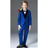 Высокое качество одна кнопка Шаль лацкане черный малыш полный дизайнер мальчик свадебный костюм мальчиков наряд на заказ (куртка+брюки+галстук+жилет)