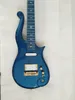 Serie Diamond Prince Cloud Metallic Blue Guitarra eléctrica Cuerpo de aliso, mástil de arce, incrustaciones de símbolo, cubierta de barra de armadura dorada, cordal envolvente