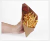Papier Kraft French Frytki Box Cone Oil Proof Chips Torba Jednorazowe Chipsy Puchar Party Pakiet Żywności Wen6947