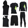 2017 Quick Dry Men's Running Sets 6pieces/sets Compression Sports Suits Basketball Tights Clothes Gym Fitness Jogging Sportswear