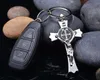 Zilver roestvrij staal Jezus Christus hanger kruis charme metalen sleutelhanger auto sleutelhanger religieuze sieraden cadeau sleutelhouder