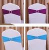 Bröllopsstolskydd Sashes Elastic Spandex Chair Band Bow With Buckle For Weddings Event Party Tillbehör