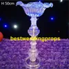 Candelabros de cristal acrílico de metal com pingentes de cristal suporte de vela de casamento peça central do partido decoração best0311