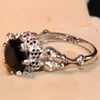 Punk Fashion Jewelry 10KT White Gold Filled Round Cut Black Sapphrire CZ Diamond Cool Office Gemstones Women Wedding Skull Band Ri7280879