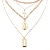 Gold Bar Madonna Necklace Silver Gold Cross Multilayer Dchoker Necklace Preslace Moderants form