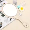 HOT 1pc Silver Vintage Ladies Floral Repousse Oval Round  Hand Hold Mirror Princess Lady  Beauty Dresser Gift