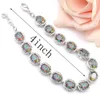 3 pc's bruiloft sieraden geschenk ovaal kleurrijke mystic topaz prasiolite 925 sterling zilveren ketting zirkoon armbanden oorbellen hangers j8154039