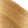 T1B 27 Dark Root Honey Blonde Straight Ombre Human Hair Weave 3 Bunds med 4x4 spetsstängning billig färgat brasilianskt jungfru hår 1942026