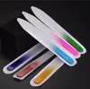100x 3.5 "/ 9cm glazen nagelbestanden met plastic mouw Duurzaam Crystal File Nail Buffer Nail Care Kleurrijke Epacket