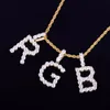 Zirkoon Tennis Letters Kettingen Hanger Custom Naam Charm Voor Mannen/Vrouwen Goud Zilver Mode Hip Hop Sieraden met Cubaanse ketting