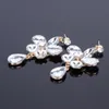 Fashion Gold Color Bridal Jewelry Set for Brides Crystal Necklace Earrings Wedding Party Costume Accessories Decoration Women