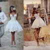 Short Mini Cheap Simple A Line Wedding Dresses Sweetheart Sleeveless Lace Appliques Knee Length African Plus Size Bridal Gowns Vestidos