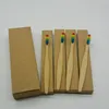 Dropshipping 2018 Testa colorata Spazzolino di bambù Ambiente all'ingrosso Legno Arcobaleno Spazzolino di bambù Igiene orale Setole morbide in magazzino