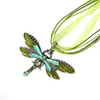 Nowy Emalia Kryształ Dragonfly Wisiorek Zwierząt Charm Naszyjniki Organza String Sweter Naszyjnik Łańcuchowy Dla Kobiet Biżuteria