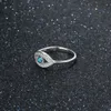 Solide de bonne qualité 925 Sterling Silver Rings Lab Créé Blue Opal Cubic Zirconia Evil Eye Ring Semi Precious Stone Bijoux pour 6267106