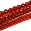 8 mm hochwertige rote Agat-Steinperlen, runde Karneol-lose Perlen für die Schmuckherstellung, DIY-Armband, 3/4/6/8/10/12 mm wählbar