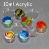 hot 3ml 10ml acrylic shield silicone jars dab wax containers wax silicon jar container storage box nonstick dab bho oil jars vape holder