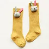 Девочки носки полосатый колено носок мультфильм Scoks животных гетры высокое качество новорожденных девочек кошка кролик звезда колено высокое для 0-3T A9988