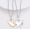 Grave Heart Crystal Pendant Necklace Letter Matching CZ Par Lovers Halsband Kvinnor Män Kedja Elegant kärleksmycken 2 st/set