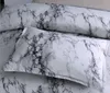 Marmor duvet täcker moderna sängkläder för vuxna, reversibelt vitt grått mönster, bomullsängar samlingar, hypoallergeni