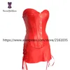 844 # corselet en cuir synthétique noir et rouge de haute qualité grande taille XXXXXXL avec jupe robe corset sexy