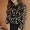 Gros-Femmes Chemise En Mousseline De Soie Chemisier Dames Femme Élégante Vêtements Tops À Manches Longues Imprimer 5Xl 2016 Mode Blusa Social Femenina 50P0121