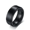 トレンディなメンズの結婚指輪ユーロ米スタイル8mmステンレススチールブラックメンズスピナーリングサイズ8-13男性のジュエリー