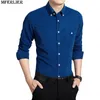 MFERLIER hommes chemise velours côtelé à manches longues coton grande vente 4XL 5XL poche chaud automne hiver bleu rouge tenue décontractée chemise hommes blouse