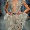 Robe de soirée Ziad nu Yousef aljasmi Kim kardashian V-Neck Feather orstrich Crystal Mermaid Almoda gianninaazar ZuhLair murad Ziadnakad