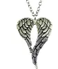 Bezpłatny statek 20 sztuk / partia Tybetańska Siła Vintage Style Angel Wings Charms Łańcuch Naszyjnik DIY