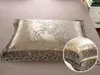 Conjunto de cama de luxo Gold Silver Café Jacquard Queen / King Size Steen 4 Pcs Algodão Silk Lace Duvet Capa de Cama CNY629