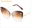 New frameless Sunglasses lady European and American Sunglasses2482258