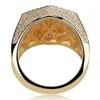 Hip Hop Cube Hexagon Ring Koper Goud Zilver Kleur Plated Iced Out Micro Pave Cubic Zircon voor Mannen Vrouwen