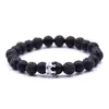 Crystal Crown Natural Stone beaded Strands bracelet Lave Rock White howlite Diamond Bracelets Fashion Jewelry for Women Men Will and Sandy 320165