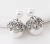 trasporto libero dolce doppio lato perla joker set orecchini di diamanti semplice temperamento squisiti orecchini accessori moda classica exquisit